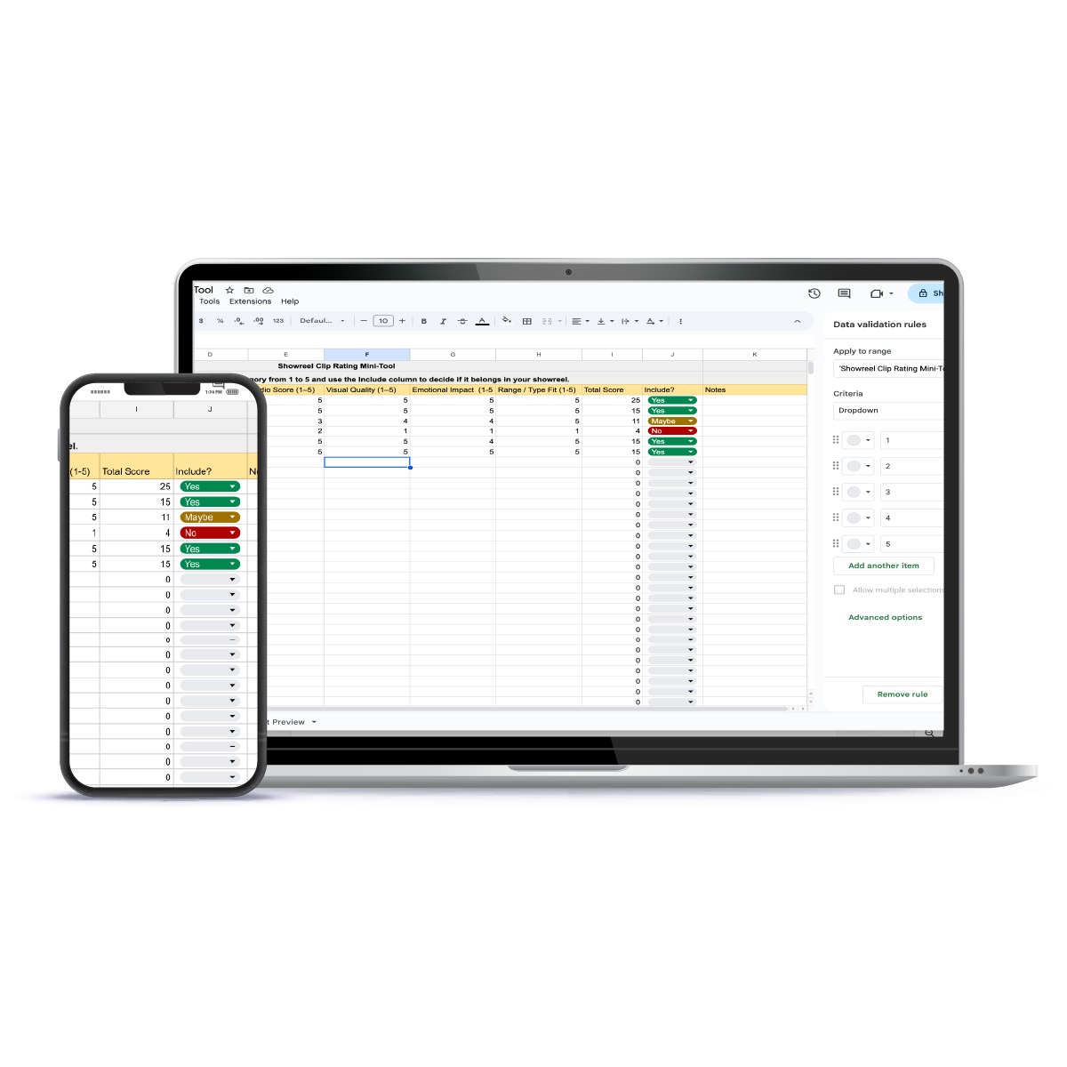 Showreel Clip Rating Mini Tool Image