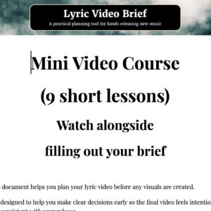 Lyric Video Brief Mini Course